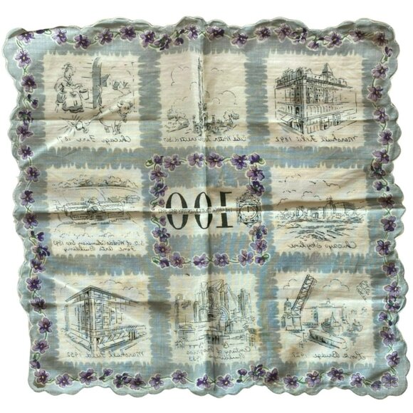 3 Vintage Handkerchiefs Mayfield Memphis Tennessee Florida Chicago MCM Souvenir - Picture 9 of 16